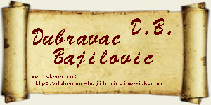 Dubravac Bajilović vizit kartica
